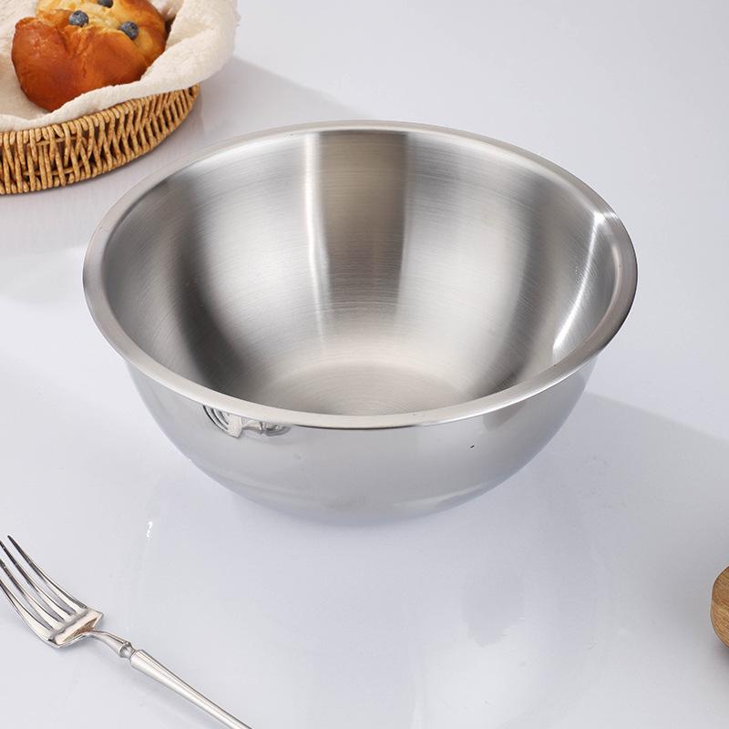 304 Stainless Steel Multi-Purpose Kitchen Bowl Set: Mixing & Seasoning Jar, Deep Soup Pot, Dough Kneading Basin
