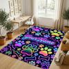 Dog Theme Crystal Velvet Rug Personalized Custom Name Text Soft Floor Mat Home Decor