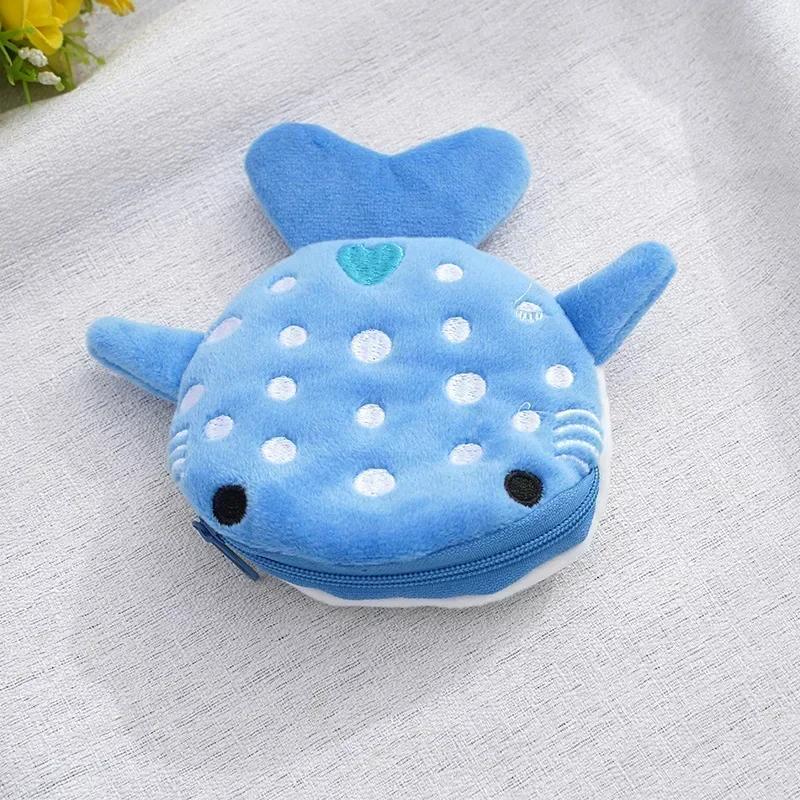 Cartoon Cute Animal Fish Chick Coin Purse Wallet Plush Coin Bag Key Earphone Coin Organizer Pouch Zipper Bag Kids Gifts