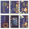 92MF Festive Hanukkah Cards 5Set Religious Holiday Greeting Cards with Glitter and Envelopes