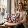 Skull Print Casual Tote Bag Fashion Daily Handbag