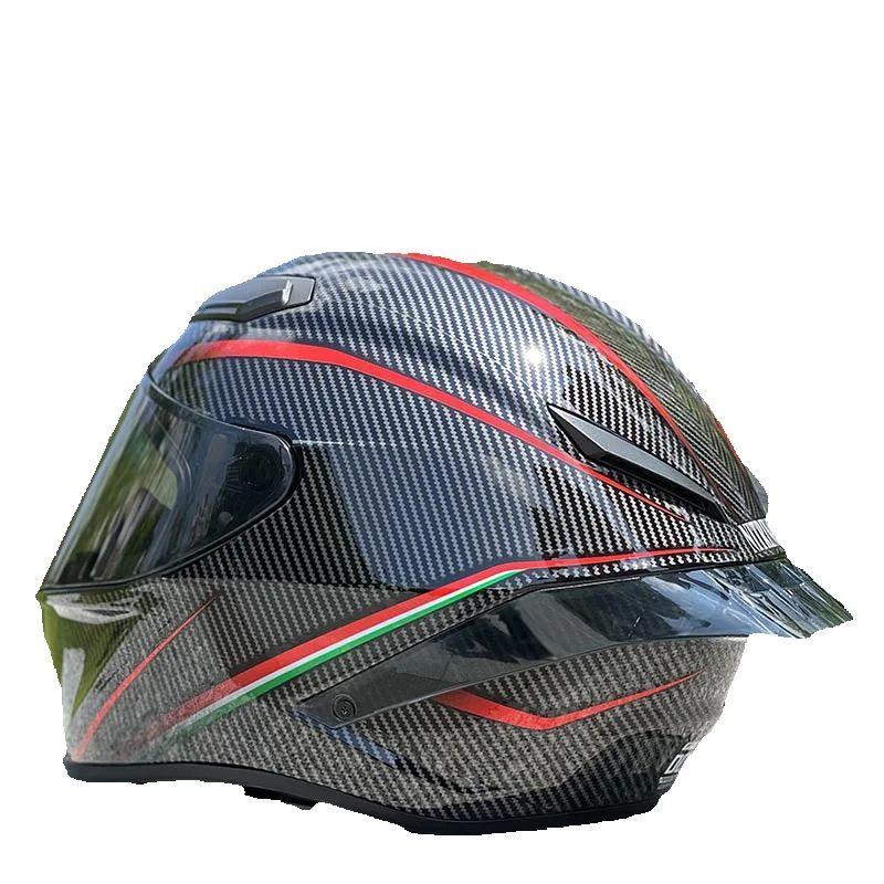 Black Red Trajectory Helmet Single Visor Racing Season Safety Helmet Casco Casque Big Spoiler Men And Women Motorcycle Helmet