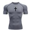 Magliette a Compressione per Allenamento Cristiano Magliette Sportive Asciugatura Rapida Uomo Palestra Fitness Maglie Intime Top Manica Corta Rash Guard