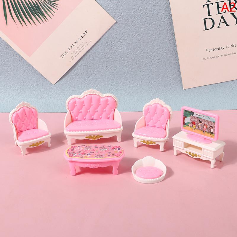 4/7/10/11Pcs Miniature Dollhouse Furniture Accessoies Kid Toys Kitchen Bedroom Living Room Bathroom Cooking Things For Doll Game