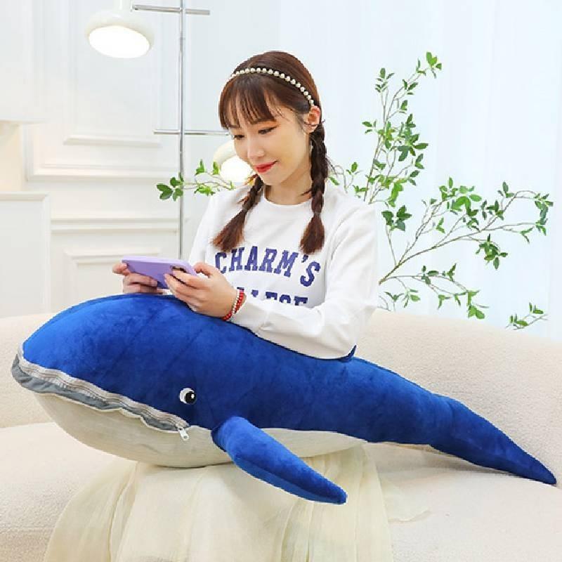Adorable Blue Whale Plush Toy Soft And Cuddly Stuffed Animal Pillow For Girls And Boys