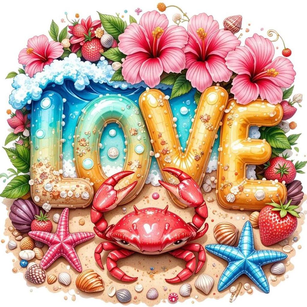 Summer Beach Full DIY 5D Round Drill Diamond Dots Paintings Picture Arts Craft for Adults Beginner Home Wall Decor Gift 30x30cm