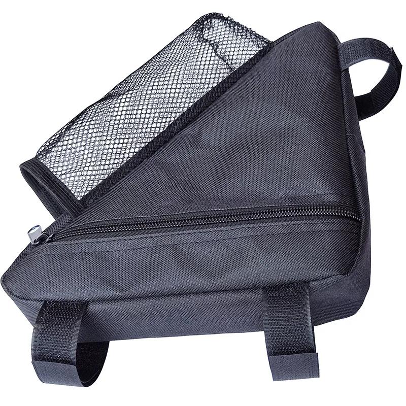 Hike Camping Outdoor Cycling Mountain Bike Crossbeam Triangle Bag Strap with Water Cups Zipper Accessories