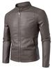 Men's Stand Collar PU Leather Motorcycle Jacket - Spring/Autumn Style