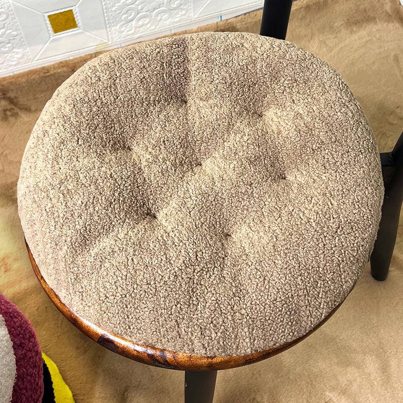 Extra Thick Fluffy Velvet Cushion Pad for Long Sitting - Large Round Chair or Floor Mat