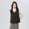 New standard velvet V-neck liner vest light down vest women's winter new gourd pattern collarless cloud inside