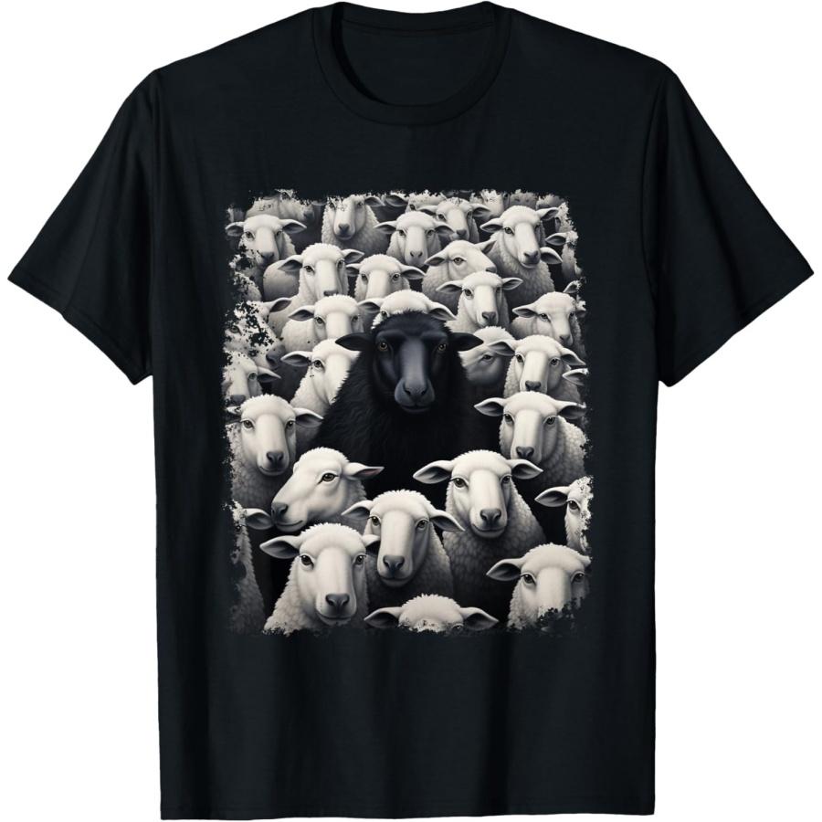 Animal Sheep Black T-Shirt XXXXXL чёрный