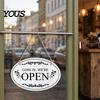 Indoor Store Front Display Wooden Open Closed Sign, Double-Sided Hanging Door Sign with Vintage Clear Font Business Notice Frame, Waterproof