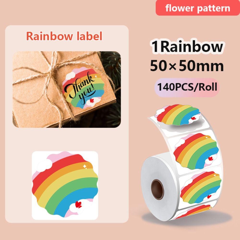 140/230Pcs DIY Blank Label Sticker Rainbow Self-Adhesive Thermal Paper  Shipping Labels