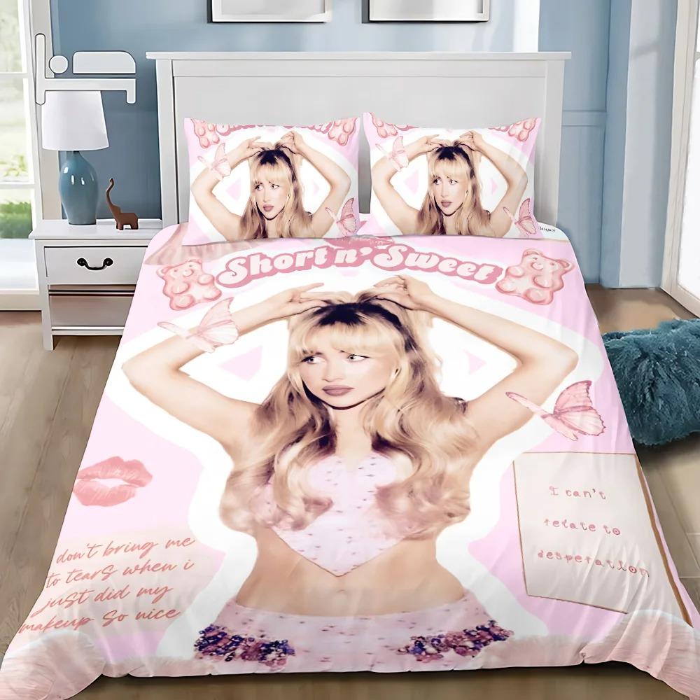 Sabrina CarpenterS Duvet Cover Pillowcase Bedding Set Adult Boy Girl Bedroom Decoration Children Gift Single Double Large Size
