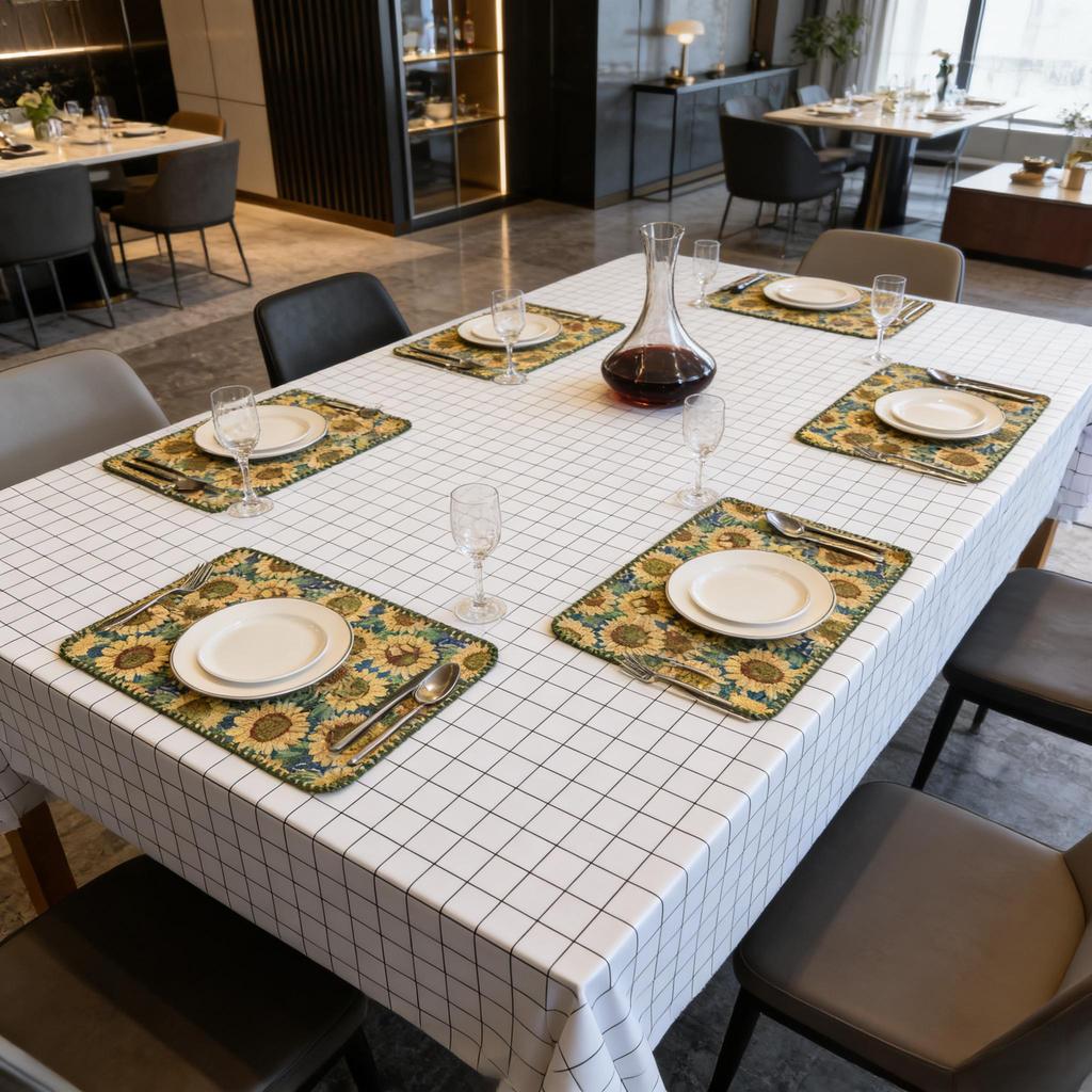 12x18 Inch Washable Cotton Linen Table Mats Easy Clean for Home Kitchen Decor Placemats