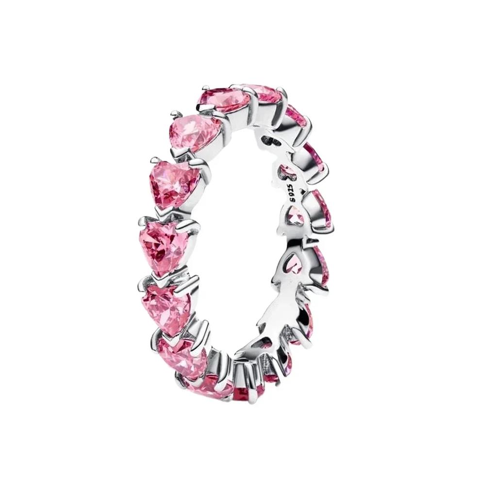 Authentic Genuine Copper Ring Design Colorful Heart Crown Bow Moon Shell Crystal For Women Valentine'S Birthday Occasion Jewelry Creation