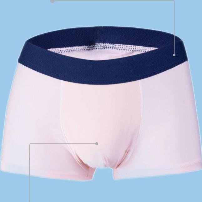 Men Underwear Mid-rise Wide Waistband Shorts Briefs U-convex Design Color Matching Ice Silk Seamless Panties Cutting Underwear