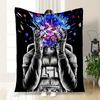 "Galactic Dreams: Astronaut with Cosmic Splash T-Shirt"Blanket Flannel Throw Blanket for Sofa, Bed, Travel, Camping, Office, Couch, Chair, A