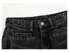 High-Waisted Wide-Leg Black Jeans for Women - Spring Retro Style, Loose Fit, Slimming and Versatile, Size 26.