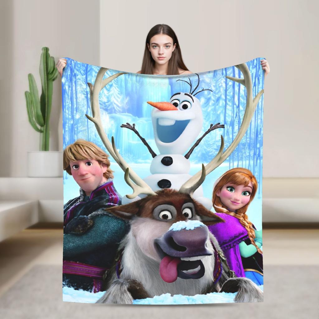 Frozen Olaf Cartoon  Blanket  Super Soft Novelty Plush Throw Blanket For Bedroom Airplane Travel Flannel Bedspread Bed Cover