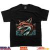 Aztec Fox Colorful Wolf Tribal Graphic 100% Cotton T-shirt Mens Tees Top