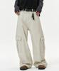 DEEP SENSE Slit Cargo Curved Pants - Beige