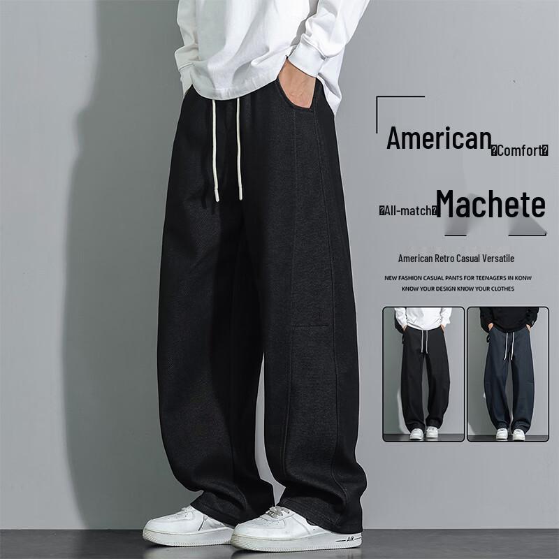 MEDE Men s Retro Loose Straight-Leg Casual Pants 3XL