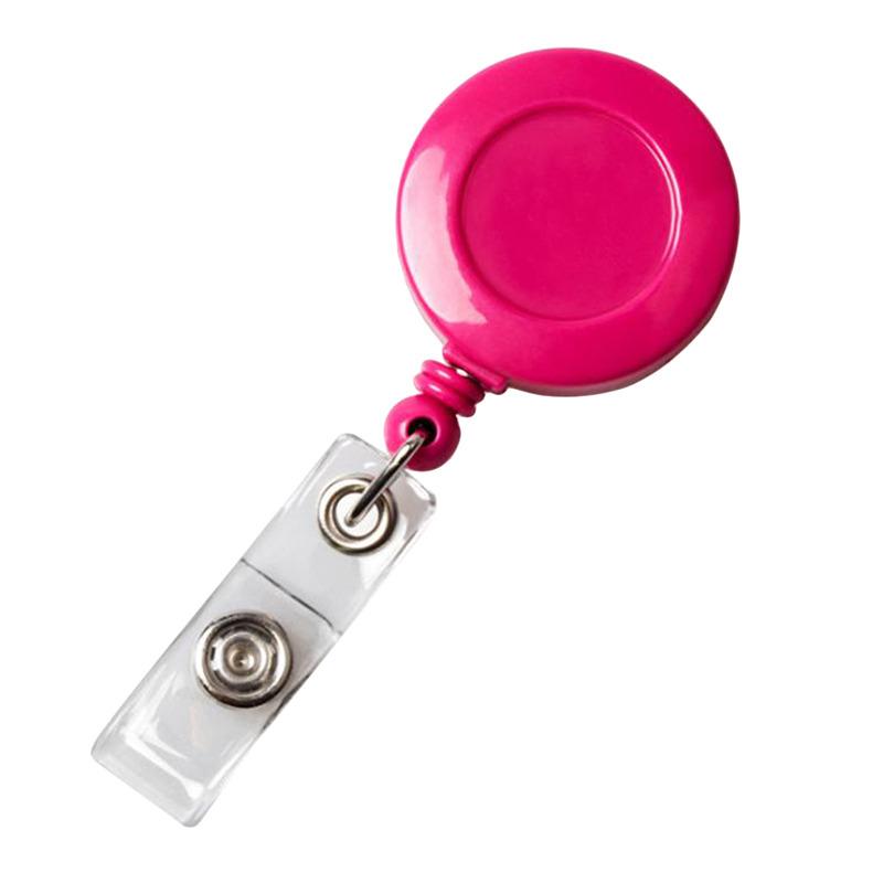 Solid Color Horizontal Vertical Employee Staff ID Work Card Cover with Retractable Badge Reel Lanyard Badge Pass Bus Card Holder