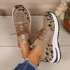 Fashion 2025 New Women Casual Shoes New Leopard Lace-up Sneakers Lightweight Mesh Breathable Casual Sports Shoes Women Running Shoes