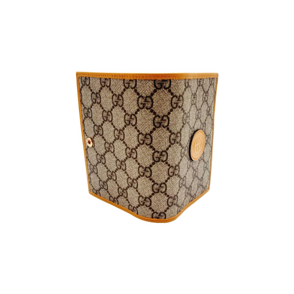 Gucci GG Supreme Interlocking G Passport Holder Wallet Beige Orange Canvas AndLeather Trim Travel Card Case for Men Daily 724562-92TCG-1147