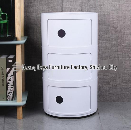 Compact Modern Round Bedside Table with Multifunctional Storage