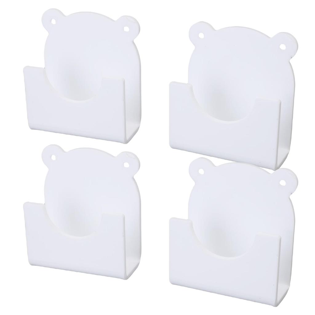4PCS Adhesive Shower Rod Holder Acrylic Cartoon Style Wall Mount Shower Curtain Rod Bracket for Bathroom Room Divider