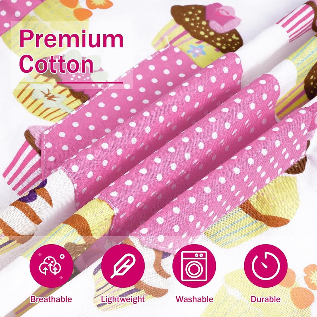 ASPMIZ Cupcake Kids Apron, Pink Baking Bib Apron for 2-6 Years Child, Cute Chef Apron with Pockets for Gardening Painting, Adjustable Kitchen Apron