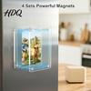 Acrylic Magnetic Frame 1 Pair Photo Fridge Magnet Picture for Display Refrigerator Clear Mini Holder Home Kitchen Decoration