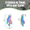 18Pcs 3 Colors Ion Plating(IP) 304 Stainless Steel Pendants Hand Charms Mixed Color 27x12x2.5mm Hole: 3mm 6pcs/color