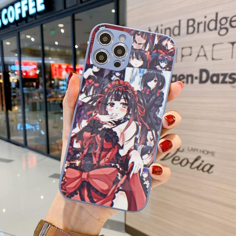 Cute Kurumi Tokisaki Phone Case For IPhone 14 13 12 11 Pro Max X XR XS 8 7 Plus Liquid Glass Color Phone Cover