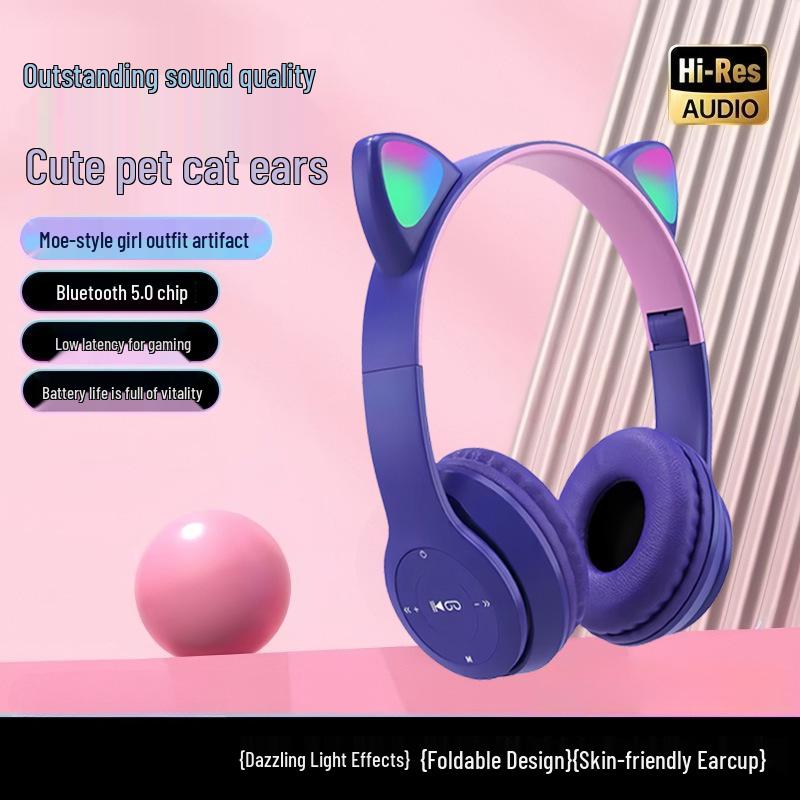 Low Latency Bluetooth Sport Earphones with Cat Ears - Model P47M
