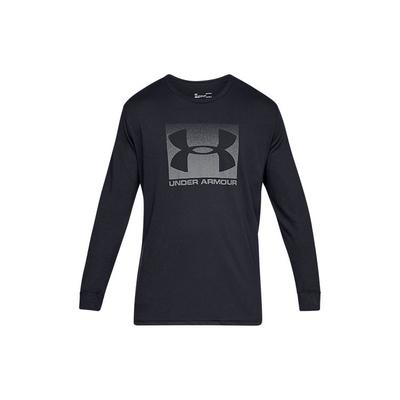 Logo-Print Sport Rundhals Langarm T-Shirt Herren Oberteile Schwarz 1329586-001