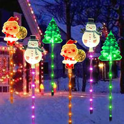 6-Pack Moving Christmas Lights LED Waterproof Christmas Pathway Lights Courtyard Tree Snowman Reindeer for Porches Trees Pathway