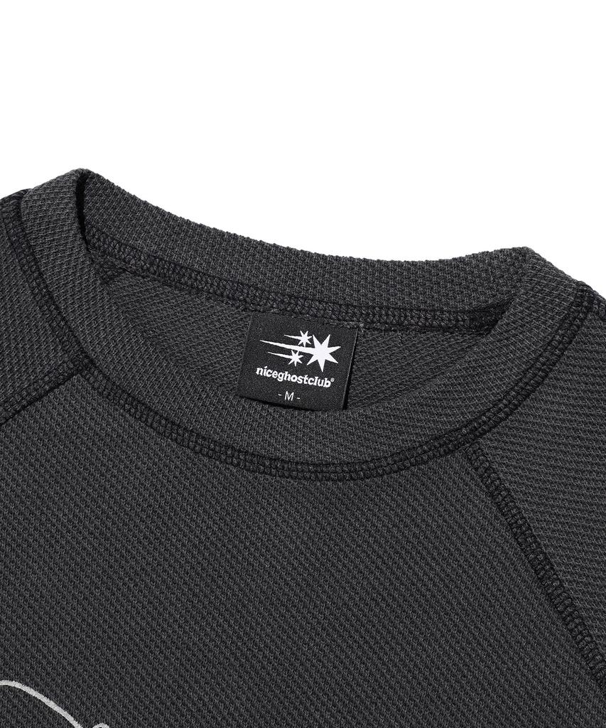 NICEGHOSTCLUB Skull Ribbon Waffle L/S Tee_Charcoal(Ng2Efut557A)