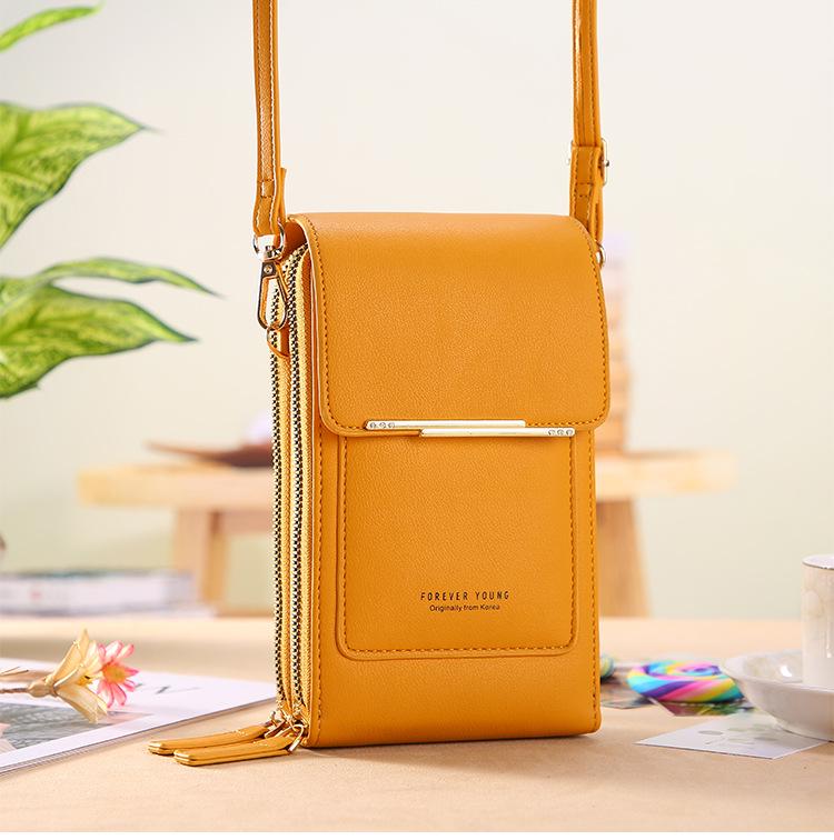 Women's Cute Crossbody Touchscreen Phone Bag – Fashionable Vertical Small Mobile Phone & Wallet Holder