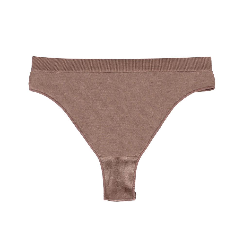New Seamless Women's Underwear Solid Colour Sexy Thong High-Waisted Summer Ladies' Briefs