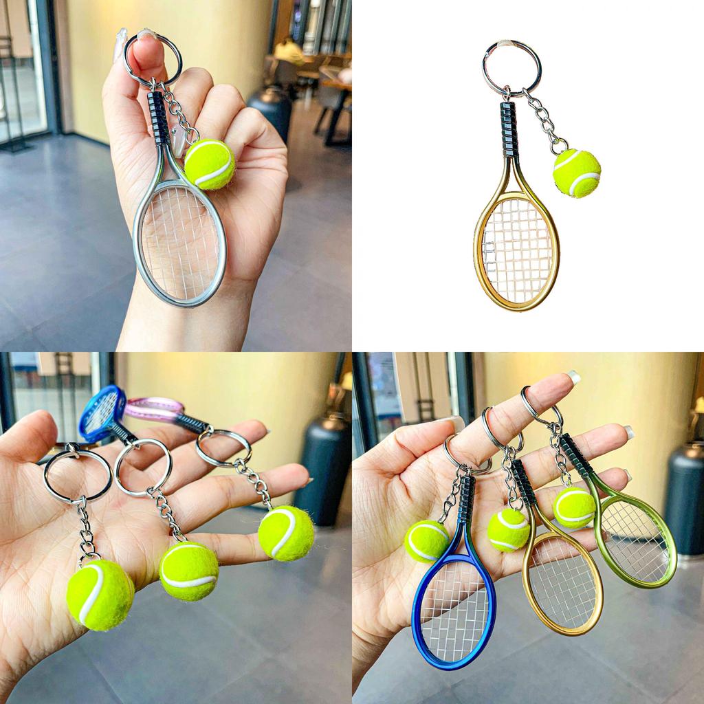 Charmanter Metall-Tennisschläger-Schlüsselanhänger Stilvolles Sportgeschenk Perfekt für alle Anlässe