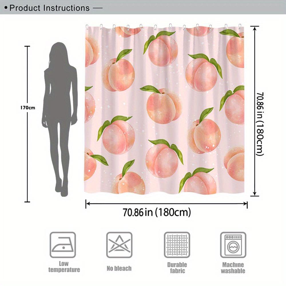 A Peachy Perfection Shower Curtain: Add a Touch of Sweetness To Your Bathroom with This Adorable Design Featuring Juicy Peaches