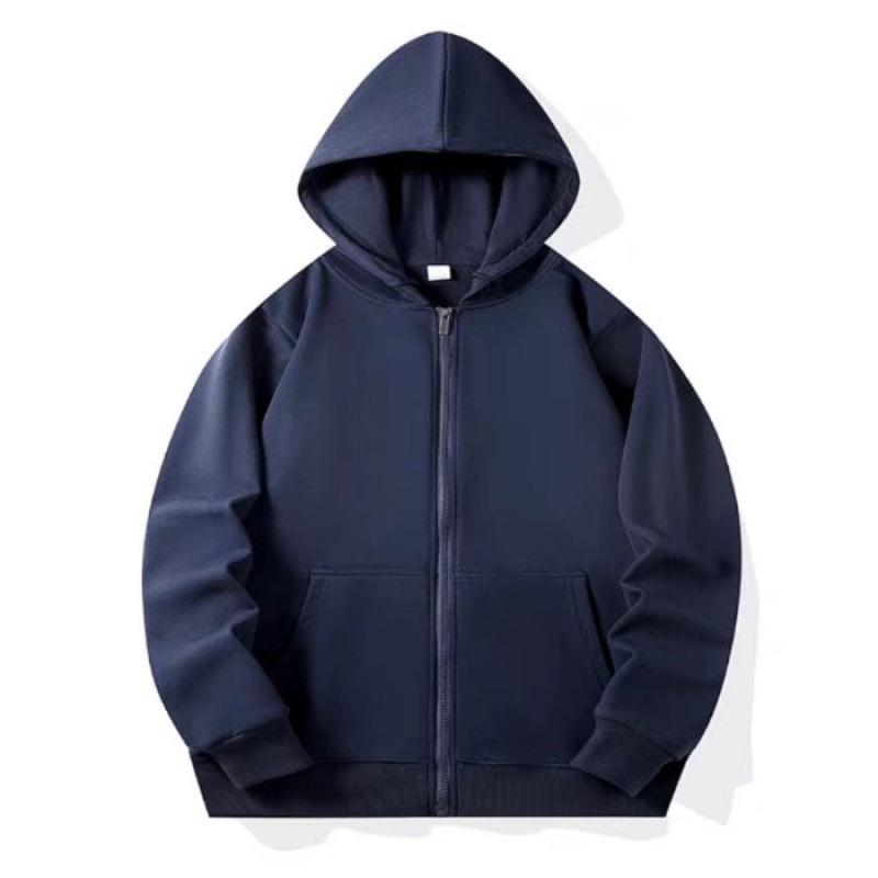 Felpa con cappuccio e zip in cotone color caramella per ragazzi e ragazze - Felpa con colletto alto e tasche, 110-170 cm, 280g, Versione tinta unita.