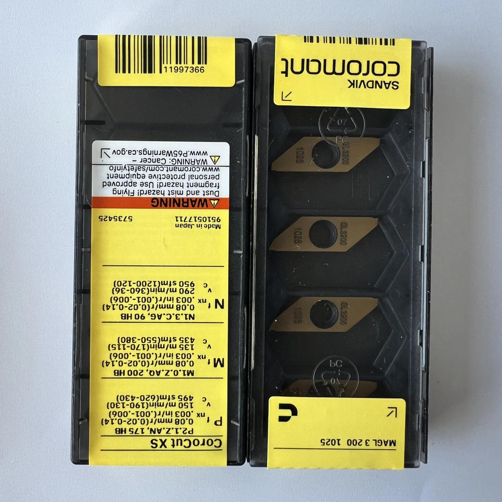 

SANDVIK / MAGL3200 1025 / Industrial indexable Carbide Inserts 10 Pcs