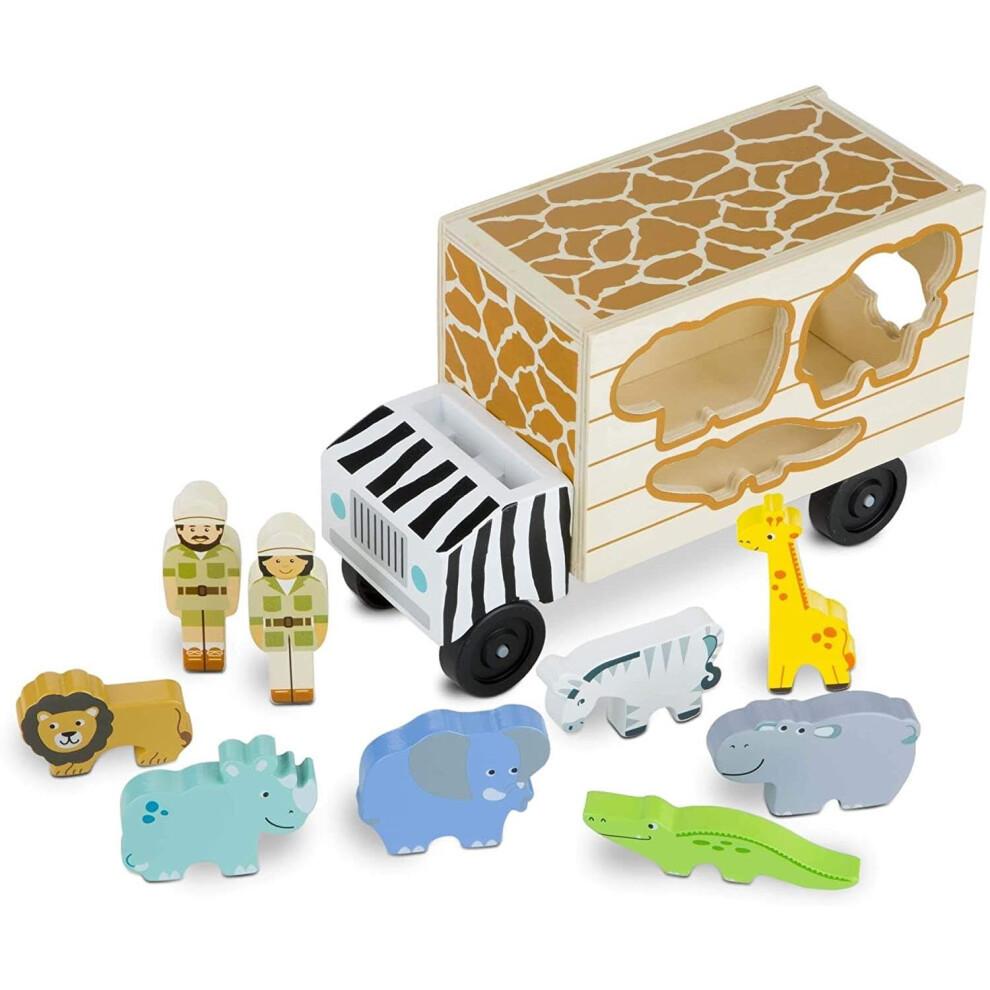 

Wooden Educational Four-wheel Animal Intelligence Car For Toddlers And Kids Ages 1-6