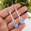 Dark Blue Cat's Eye 925 Sterling Silver Earrings, Handmade Gemstone Earrings, Appealing Cat's Eye Gemstone Jewelry, Yoga Jewelry For Grandma Gift