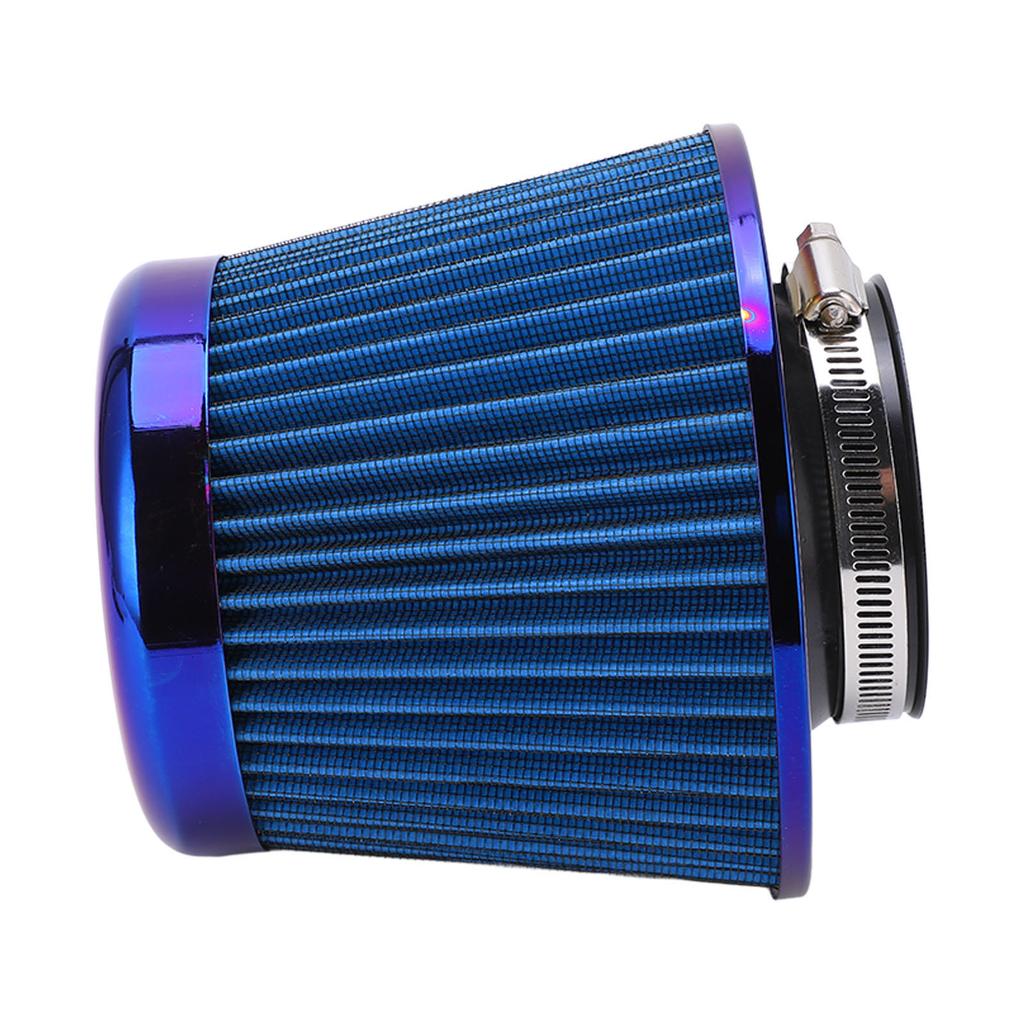 Car Intake Air Filter 3in 76mm High Performance Washable Reusable Cone Universal AccessoryBlack