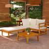 Day and Night - Day and Night Garden Furniture 3 Pieces with Cream Acacia Wood Cushions